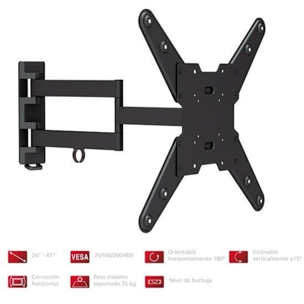 Support TV Fonestar Udtags 23"-55" - VESA 400x400 - Sort - 35 kg Sort