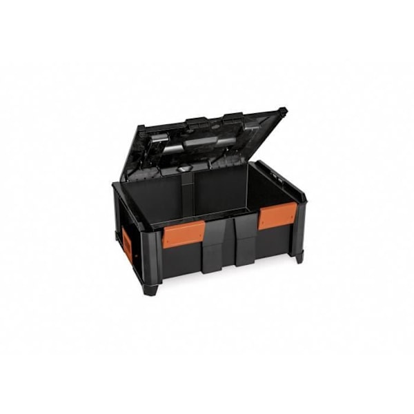Ammattikäyttöön tarkoitettu laatikko - TOOD - Pinottava - ABS - 46x34x14 cm svart/orange