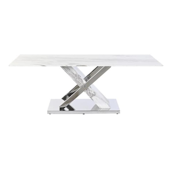 Sofabord - [BRAND] - Moderne hvidt glasstål - 120 cm