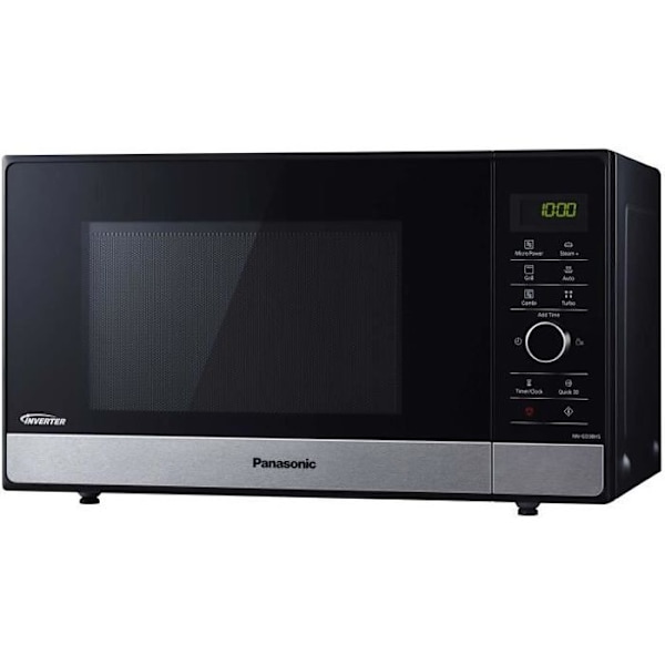Panasonic NN-GD38HSSUG | Inverter og Grill Mikrobølgeovn, 23 L, Rustfrit Stål, 1000 W, 17 Programmer, Metal Grill, Sort