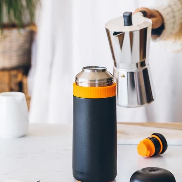 Isolationsflaske - BRA - Enjoy Efficient - 800 ml - Rustfrit stål - Dobbeltvæg Grå og orange