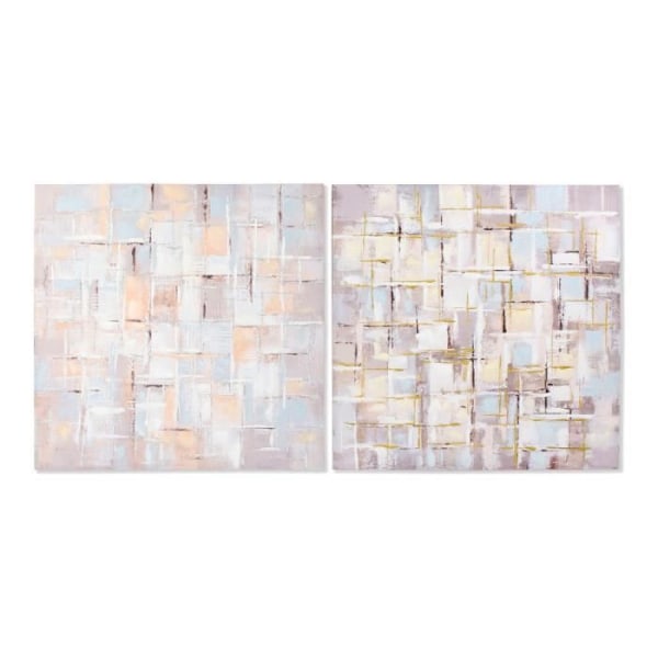Kehys DKD Home Decor Squares Canvas Abstract (2 kpl) (100 x 3 x 100 cm)