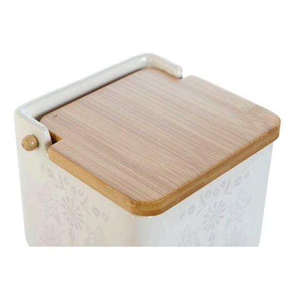 Salière med bambuslåg scandi DKD Home Decor 750 ml 14x12,5x12 cm (x3) mångfärgad