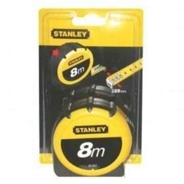STANLEY mittanauha - 8m x 25mm - Lakattu teräsnauha 2 niittikoukulla Svart