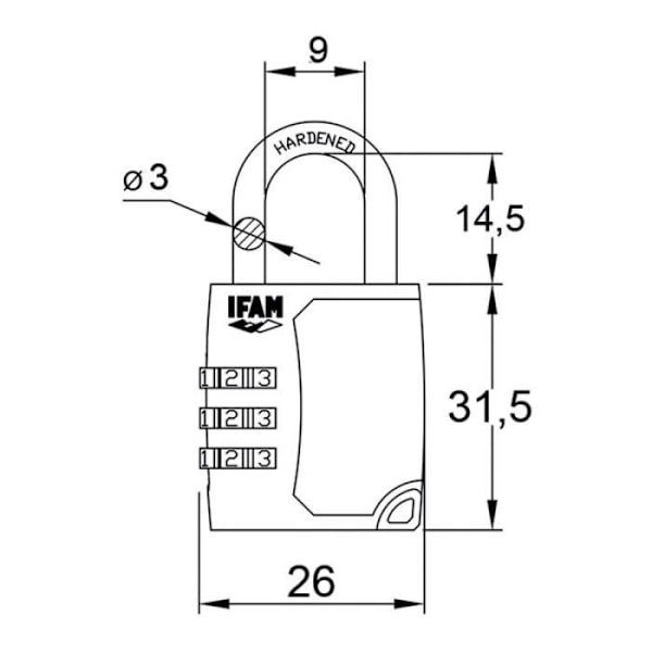 Hänglås c25s ifam