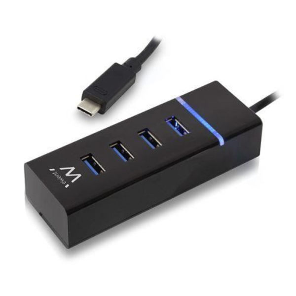 Hub USB - EWENT - EW1137 - 4 porte - USB 3.1 - Sort