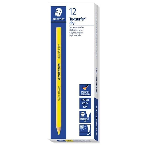 Korkeuslyijykki - STAEDTLER - Textsurfer - Keltainen Fluo - Kolmio - 12 kpl Fluoresoiva keltainen