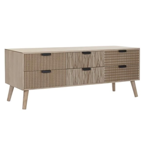 boho style tv stand brun gran mdf træ 120 cm