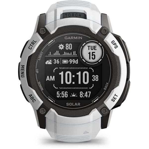 GPS smartwatch - GARMIN - Instinct 2X Solar Hvid Vit och svart