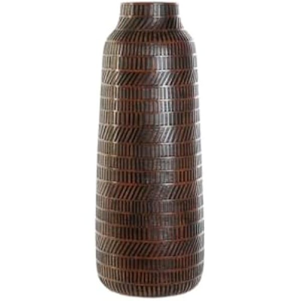 Dekorativ vase - HOME ESPRIT - Brun Sort - Harpiks - 20 x 20 x 48 cm - Moderne stil Flerfärgad