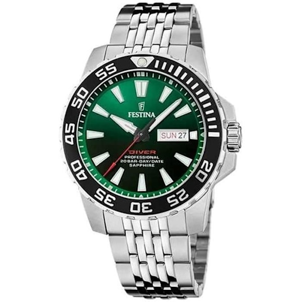 Ur - FESTINA - Diver Professional F20661/2 - Vandtæt 10 ATM - Grøn - Mand Pengar