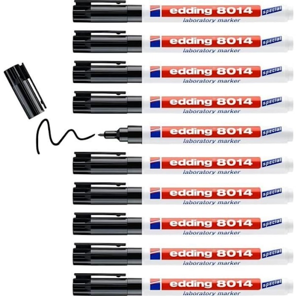 Special Laboratory Markers - EDDING - 8014 - Sort - Fin spids 1 mm Svart