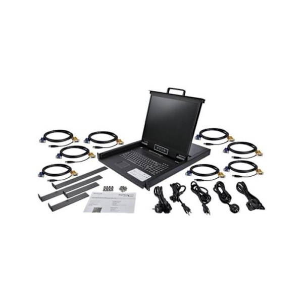 Konsol KVM - StarTech.com - RKCONS1908K - 8 porte - 19 tommer - Rackmontering - LCD-skærm