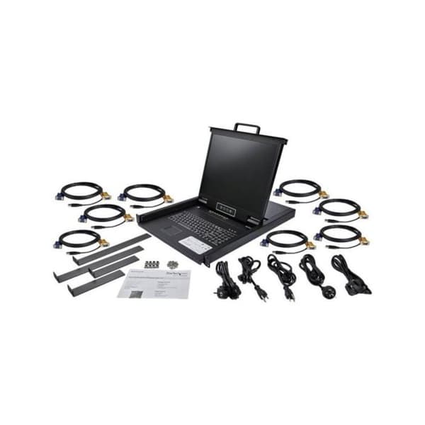 Konsoli KVM - StarTech.com - RKCONS1908K - 8 porttia - 19 tuumaa - Rack-asennus - LCD-näyttö