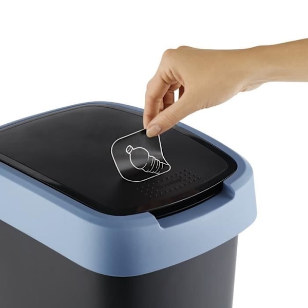 Sorteringsaffaldscontainer Swing Rotho Twist 50L sort/mørkeblå svart/mörkblå