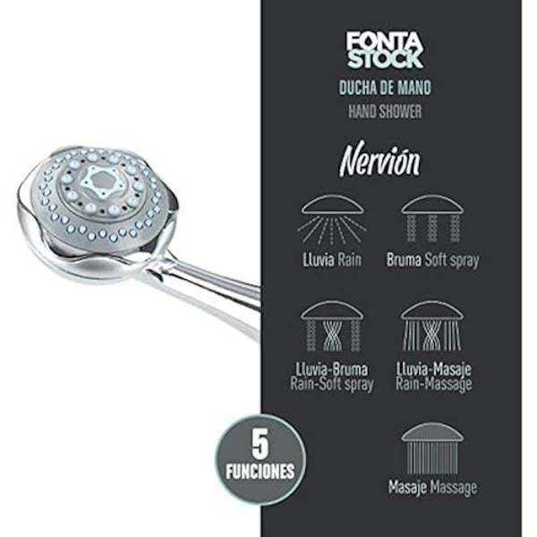 Suihkupää - FERRESTOCK - HERVÁS H 1/2" - Kromi - Metalli - Pyöreä krom