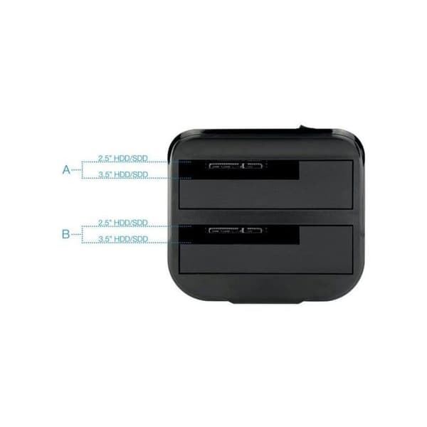 Tooq TQDS-802B Kaksoislaituri HDD Musta