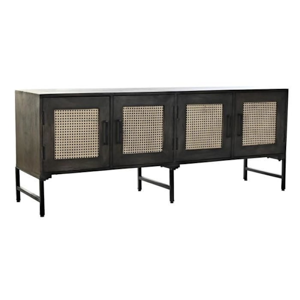brun skænk i rattan mangotræ (155 x 40 x 61,5 cm)