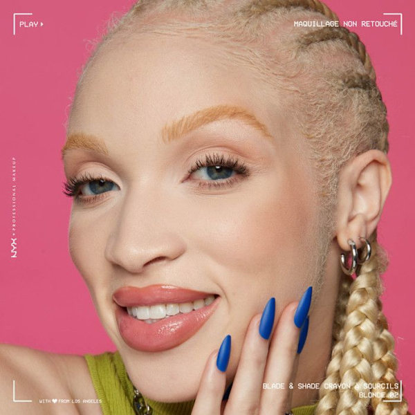 Kulmakynä - NYX Professional Makeup - Blade & Shade - Kaksipäinen - Kesto 16h - Blondi Blont hår