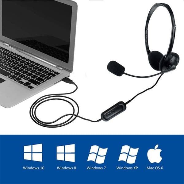 USB-headset - ÉWENT - Ew3568 - Sort - 70 g - Kablet Sort