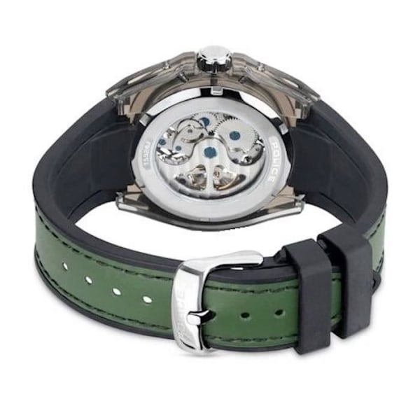 Kellot - POLICE - PEWGR1592406 - Mekaaninen - 44 mm - Muovi - Vihreä Silikon Grågrön