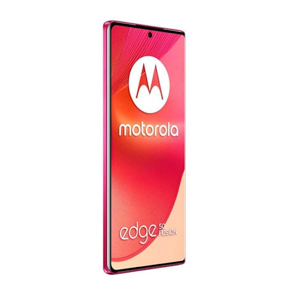 Motorola moto edge 50 FUSION-smartphone i hot pink med 6,7" POLED-skærm 144 Hz Full HD+, 1080 x 2400 pixels, 12 GB DDR4 + RAM