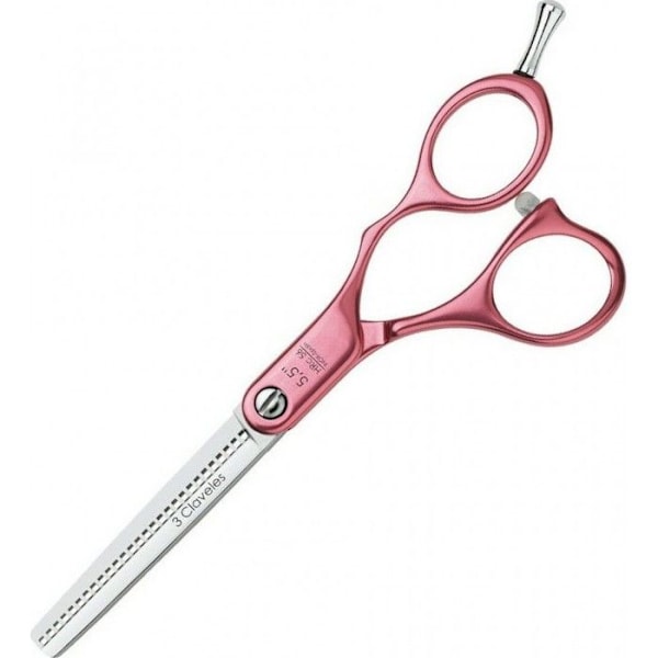 Frisørsaks - 3 Claveles - Hård model - Rustfrit stål - 28 tænder - Ergonomisk Flerfärgad