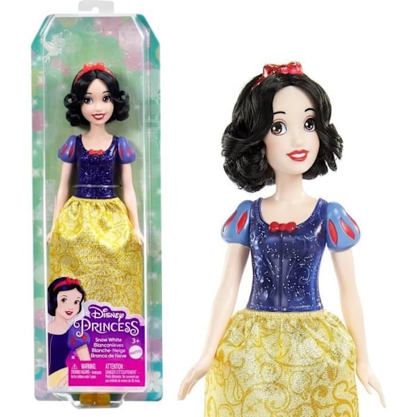 Lumikkinukke 29 cm, Mattel Disney Princess Doll -sidos, tarvikkeet HLW08 Flerfärgad