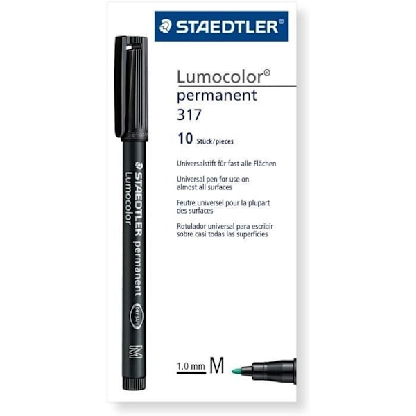 Pysyvä tusse - Staedtler - 10 kpl - Vihreä väri - Kestämätön - Opaque Grøn
