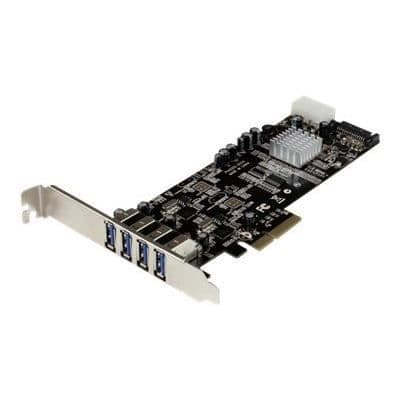 4-ports USB 3.0 PCI Express controller kort - STARTECH - PEXUSB3S42V - UASP og SATA/LP4 strømforsyning