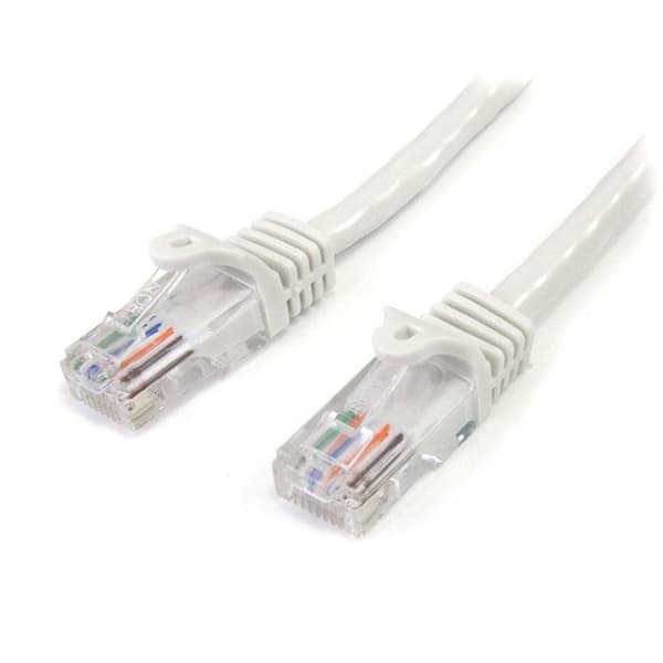 STARTECH 1m koukuton Cat5e UTP-verkkokaapeli - M/M - valkoinen