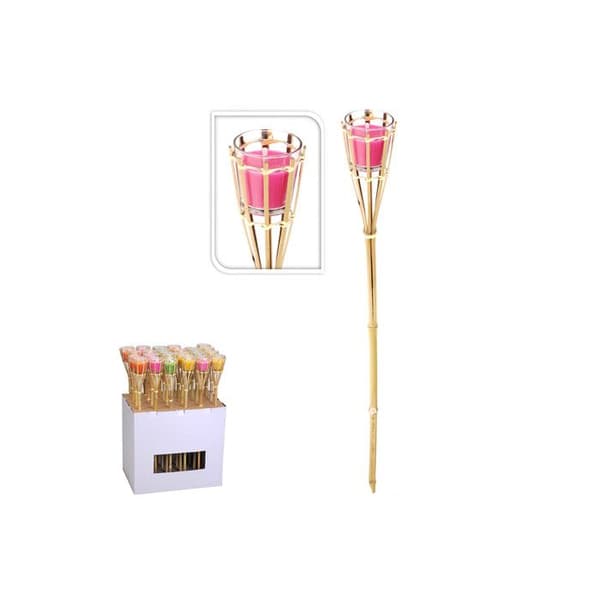 Havefakkel med citronella lys mod myg ø7,5x76cm Euro/u