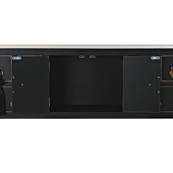 sidobord 95 x 26 x 79 cm svart gran guld vit metall mdf trä