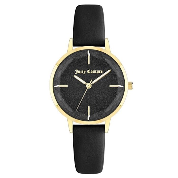 Dameur - Juicy Couture - JC1326GPBK - Sort læder - 34 mm - Kvarts svart/svart