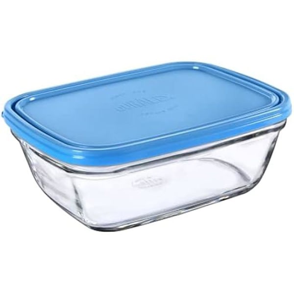 Duralex - Freshbox - Infällbar matbehållare med blått plastlock - 1,65 l Blå