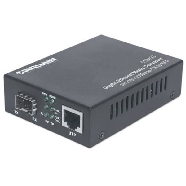 Verkkotukimuunnin - INTELLINET - 510493 - Gigabit Ethernet - SFP - Metalli