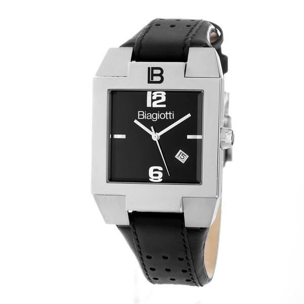 Laura Biagiotti Herreur LB0035M-01 - Kvarts - Læder - Sort - Ø 36 mm