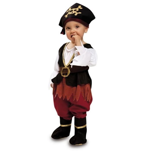 Babypige piratkostume - Concinnatis - Størrelse 7-12 måneder - Jumpsuit, hat og hjemmesko