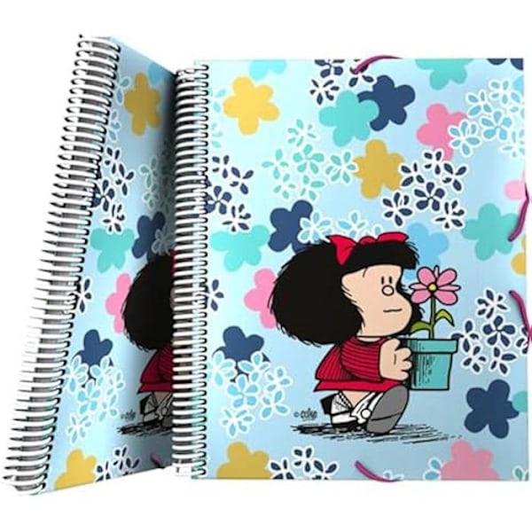 Lommebind - GRAFOPLÁS - Mafalda Lively - A4 - Blødt omslag - 30 PVC-lommer himmelsblå