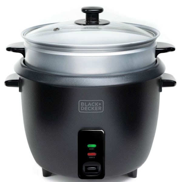 Black+decker Ris koger 1.8l 700w med dampkurv sort - BXRC1800E