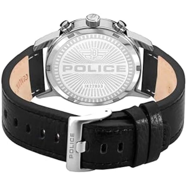 Klocka - POLICE - PEWJF2203305 - Analog - Läder - Svart Svart
