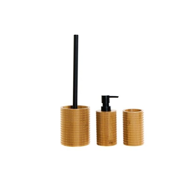 Kylpyhuoneen tarvikkeet DKD Home Decor (x3) svart/naturlig