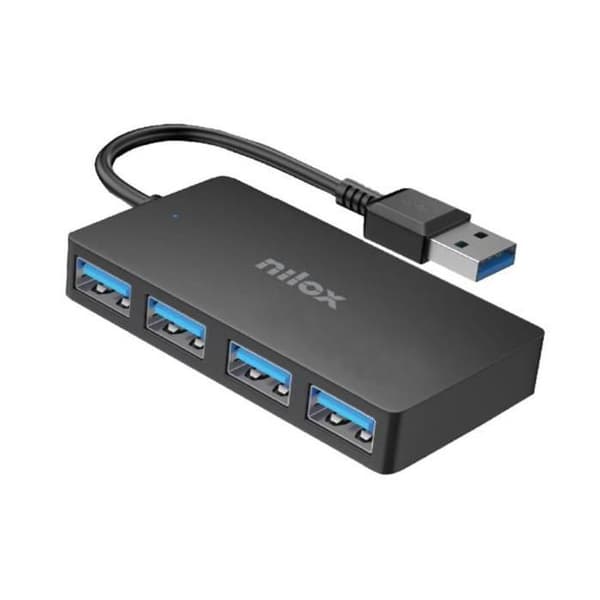 Docking Station - Nilox - 4 Ports USB-A - USB 3.2 Gen 1 - Väri Musta