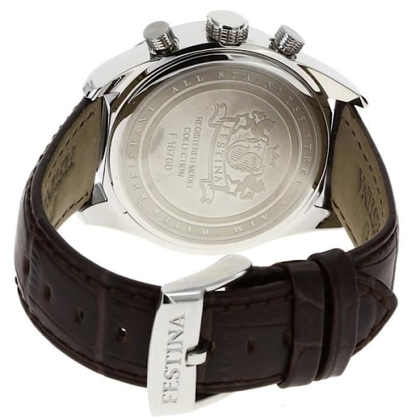 Kello - FESTINA - F16760-1 - Kromografi - Ruskea nahka - Vesitiiviys 5 ATM Silver, brun