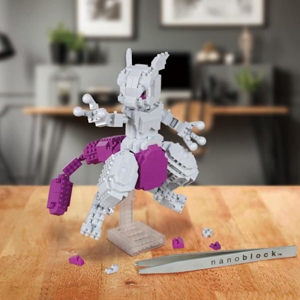 Figurine i mursten - BANDAI - NANOBLOCK - Pokémon - Mewtwo