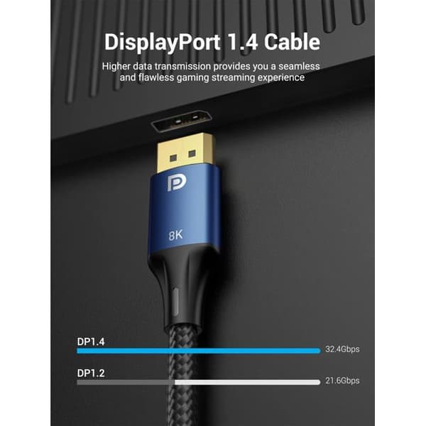 DisplayPort 4K - Vention - HACBH - 2m - 60Hz - G-Sync/FreeSync