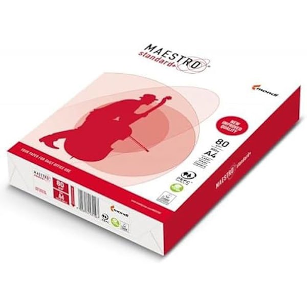 Papper - MAESTRO - 94928A80S - A4 - 80 g/m² - 500 ark - Vit ['vit']