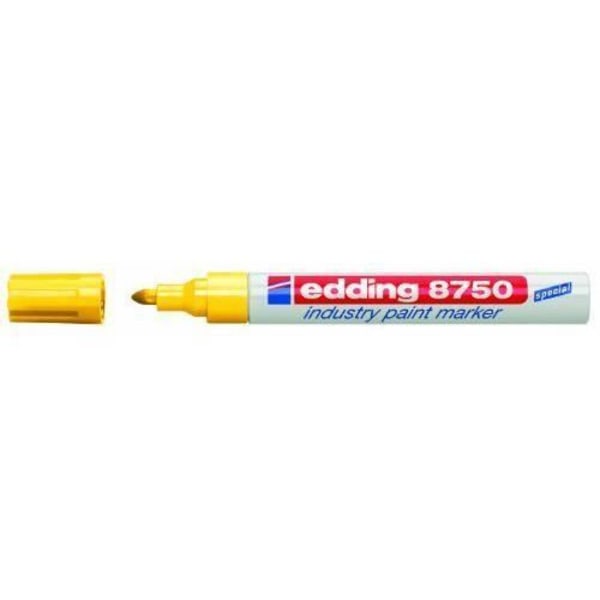 Edding Industry -pakkaus, jossa on 10 pysyvää merkkiä ja luodin kärki 2–4 mm keltainen