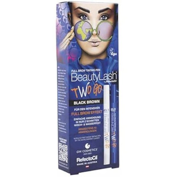 Ripsiväri - RefectoCil - BeautyLash Two Go Black Brown - Pitkäkestoinen sävy - Musta ruskea