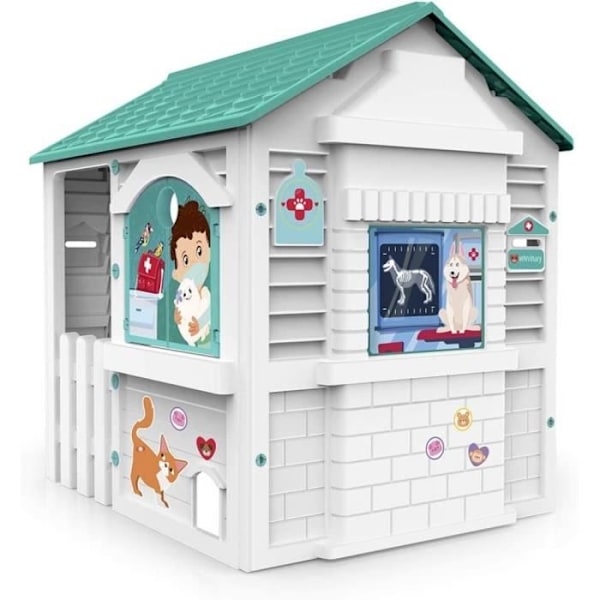 Lekhus för barn - CHICOS - Veterinärcentrum - Grönt och vitt - 106x84x20 cm Grönt och vitt